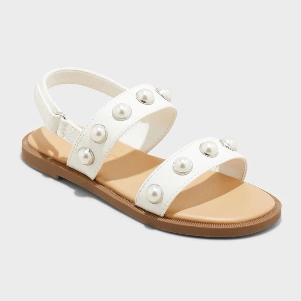 Toddler Girls Cat & Jack Selene Pearl‎ Sandals White 5T New With Tags